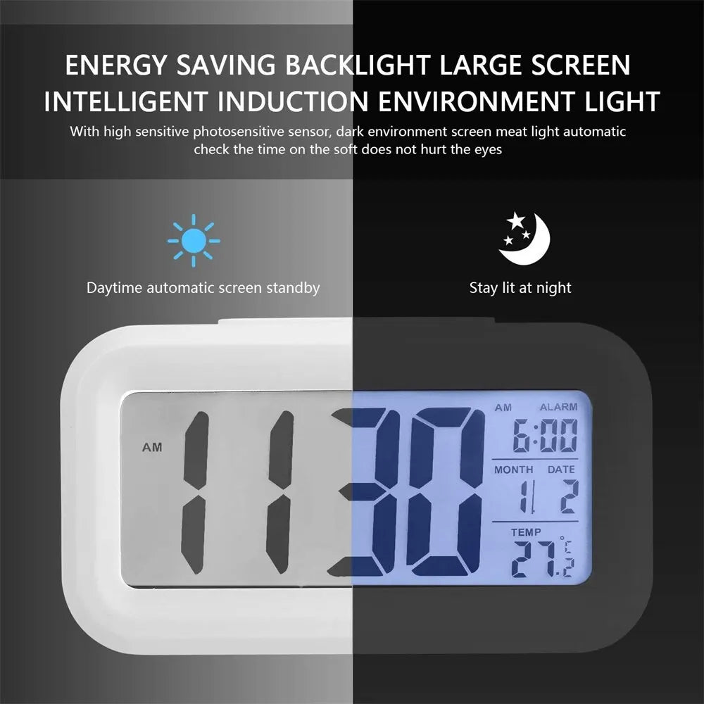 LED-Digitalwecker mit Hintergrundbeleuchtung, Schlummerfunktion, Datum und Uhrzeit